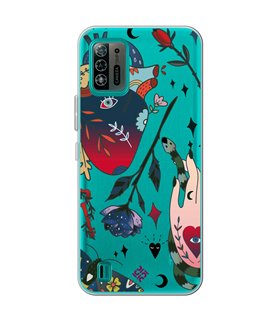 Funda para [ ZTE Blade A52 Lite ] Dibujo Tendencias [ Doodle Tatuaje Esotérico ] de Silicona