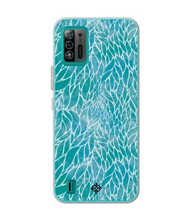 Funda para [ ZTE Blade A52 Lite ] Dibujo Auténtico [ Patron Abstracto Azul ] de Silicona Flexible