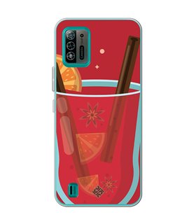 Funda para [ ZTE Blade A52 Lite ] Dibujo Auténtico [ Vino Caliente ] de Silicona Flexible para Smartphone