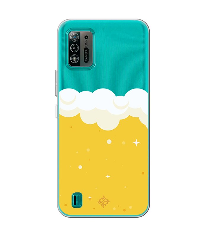 Funda para [ ZTE Blade A52 Lite ] Dibujo Auténtico [ Cerveza ] de Silicona Flexible para Smartphone 