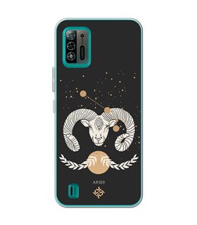 Funda para [ ZTE Blade A52 Lite ] Dibujo Zodiaco [ Signo Zodiacal - Aries ] de Silicona Flexible para Smartphone 