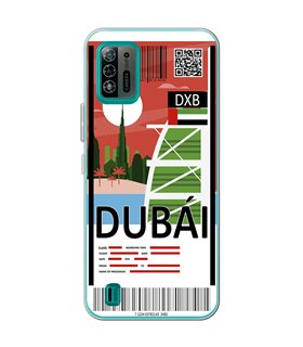 Funda para [ ZTE Blade A52 Lite ] Billete de Avión [ Dubái ] de Silicona Flexible para Smartphone 