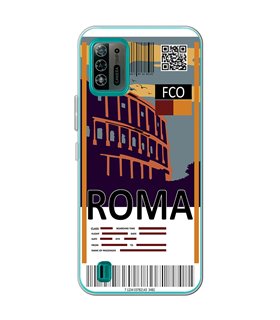 Funda para [ ZTE Blade A52 Lite ] Billete de Avión [ Roma ] de Silicona Flexible para Smartphone 