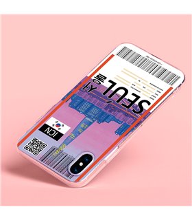 Funda para [ ZTE Blade A52 Lite ] Billete de Avión [ Seúl ] de Silicona Flexible para Smartphone 