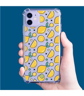 Funda Antigolpe [ iPhone 14 ] Dibujo Auténtico [ Limones ] Esquina Reforzada Silicona 1.5mm Transparente