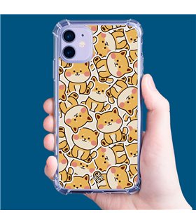 Funda Antigolpe [ iPhone 14 ] Dibujo Cute [ Pegatinas Perrito Shiba ] Esquina Reforzada Silicona 1.5mm Transparente