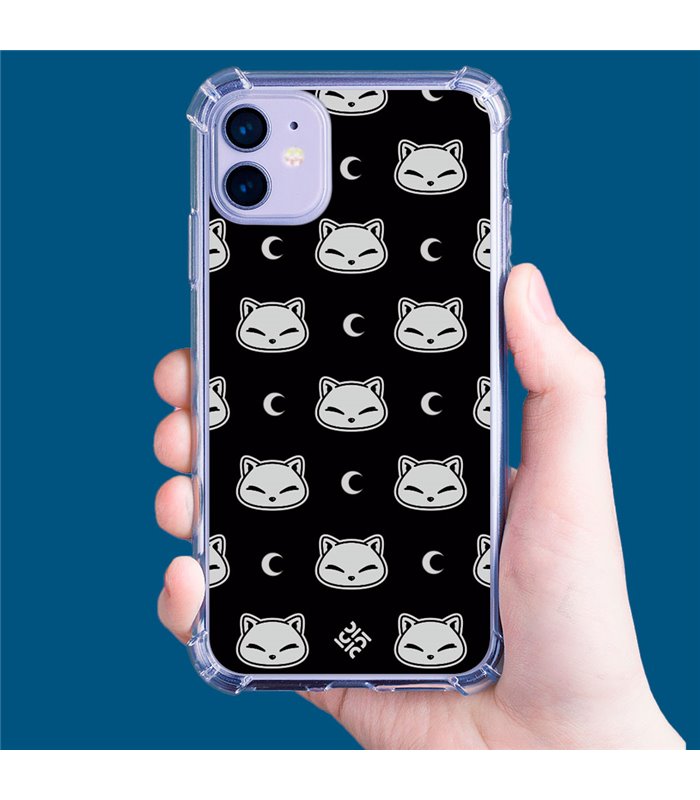 Funda Antigolpe [ iPhone 14 ] Dibujo Cute [ Gato Negro Lunar ] Esquina Reforzada Silicona 1.5mm Transparente