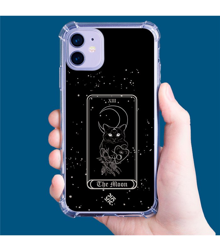 Funda Antigolpe [ iPhone 14 ] Dibujo Esotérico [ Carta del Tarot - The Moon ] Esquina Reforzada Silicona 1.5mm Transparente