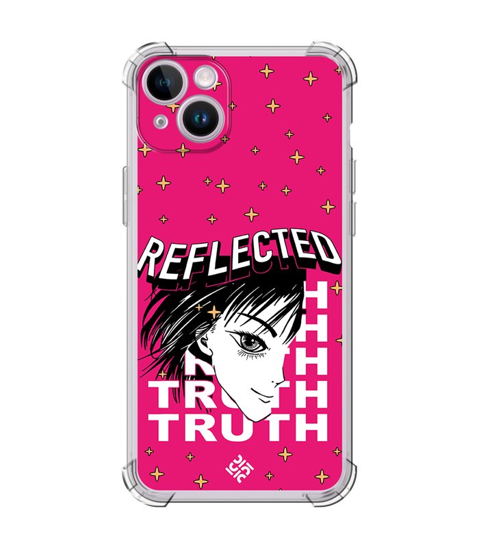 Funda Antigolpe [ iPhone 14 ] Dibujos Frikis [ Chica Manga Reflected Truth ] Esquina Reforzada Silicona 1.5mm Transparente