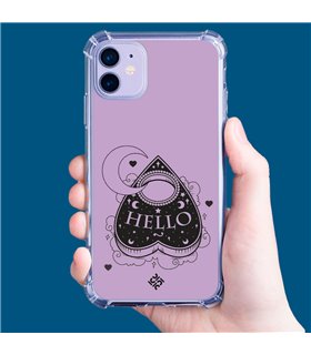 Funda Antigolpe [ iPhone 14 ] Dibujo Gotico [ Dieza de la Ouija - Hello ] Esquina Reforzada Silicona 1.5mm Transparente