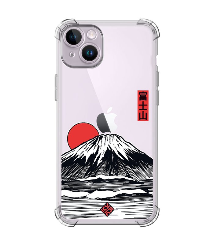 Funda Antigolpe [ iPhone 14 ] Dibujo Japones [ Monte Fuji ] Esquina Reforzada Silicona 1.5mm Transparente