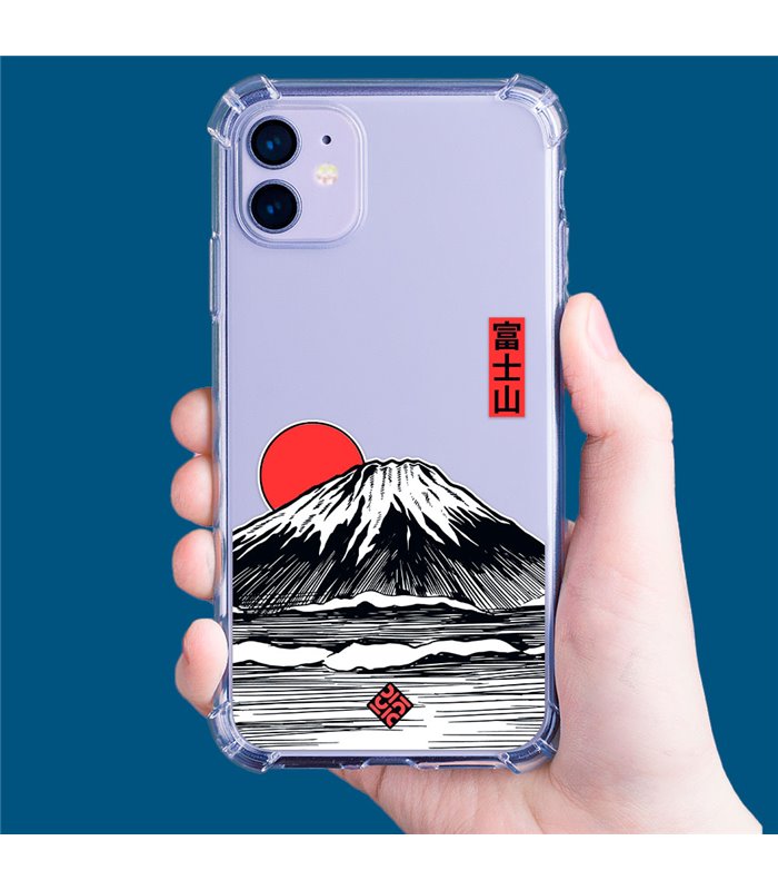 Funda Antigolpe [ iPhone 14 ] Dibujo Japones [ Monte Fuji ] Esquina Reforzada Silicona 1.5mm Transparente