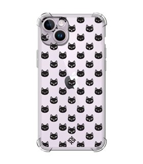 Funda Antigolpe [ iPhone 14 ] Dibujo Mascotas [ Gato Negro ] Esquina Reforzada Silicona 1.5mm Transparente