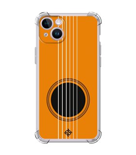 Funda Antigolpe [ iPhone 14 ] Diseño Música [ Caja de Resonancia Guitarra ] Esquina Reforzada Silicona 1.5mm Transparente