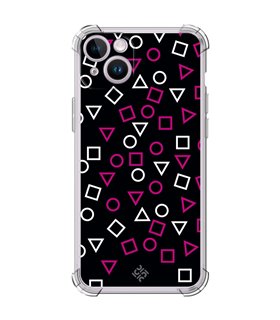 Funda Antigolpe [ iPhone 14 ] Squid Game [Símbolos Mix] Esquina Reforzada Silicona 1.5mm Transparente