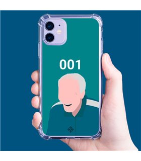 Funda Antigolpe [ iPhone 14 ] Squid Game [Jugador Número 001] Esquina Reforzada Silicona 1.5mm Transparente