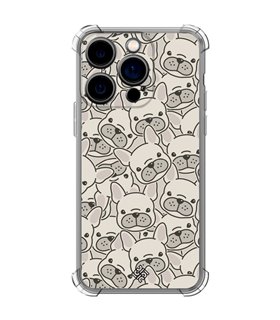 Funda Antigolpe [ iPhone 14 Pro ] Dibujo Cute [ Pegatinas Perrito Bulldog Frances ] Esquina Reforzada Silicona 1.5mm