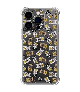 Funda Antigolpe [ iPhone 14 Pro ] Dibujo Cute [ Perro Bulldog de la Suerte ] Esquina Reforzada Silicona 1.5mm Transparente
