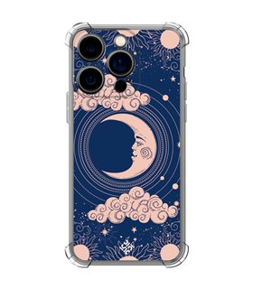 Funda Antigolpe [ iPhone 14 Pro ] Dibujo Esotérico [ Luna Creciente - Dibujo Místico Astrologico ] Esquina Reforzada Silicona