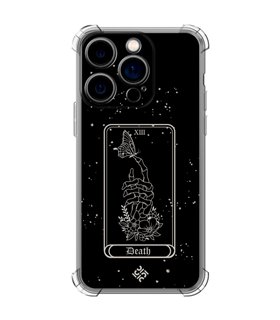 Funda Antigolpe [ iPhone 14 Pro ] Dibujo Esotérico [ Carta del Tarot -  Death ] Esquina Reforzada Silicona 1.5mm Transparente