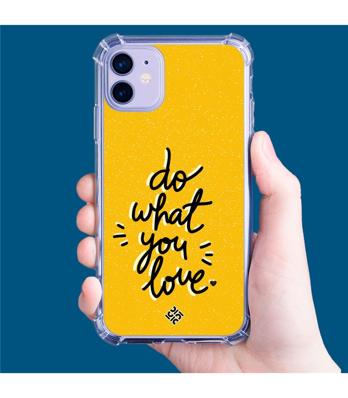 Funda Antigolpe [ iPhone 14 Pro ] Dibujo Frases Guays [ Do What You Love ] Esquina Reforzada Silicona 1.5mm Transparente