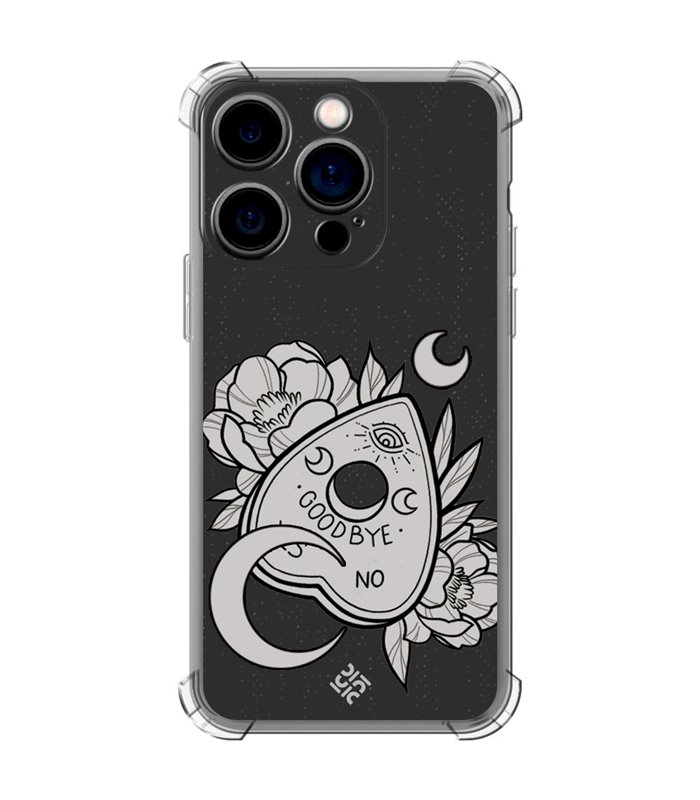 Funda Antigolpe [ iPhone 14 Pro ] Dibujo Gotico [ Dieza de la Ouija - Yes or No ] Esquina Reforzada Silicona 1.5mm Transparente