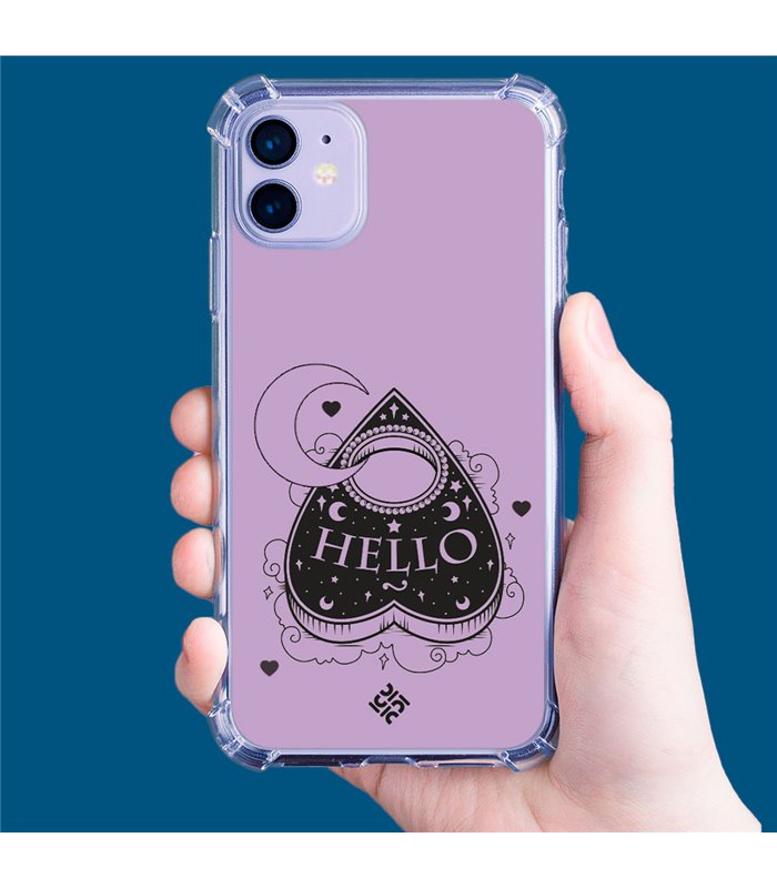 Funda Antigolpe [ iPhone 14 Pro ] Dibujo Gotico [ Dieza de la Ouija - Hello ] Esquina Reforzada Silicona 1.5mm Transparente