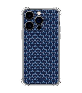 Funda Antigolpe [ iPhone 14 Pro ] Dibujo Japones [ Patron Abstracto Loto Azul ] Esquina Reforzada Silicona 1.5mm Transparente