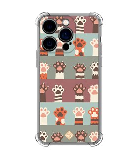 Funda Antigolpe [ iPhone 14 Pro ] Dibujo Mascotas [ Zarpas de Gatos ] Esquina Reforzada Silicona 1.5mm Transparente