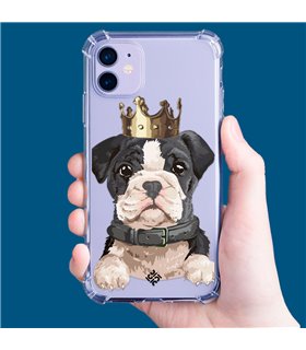 Funda Antigolpe [ iPhone 14 Pro ] Dibujo Mascotas [ Perrito King ] Esquina Reforzada Silicona 1.5mm Transparente