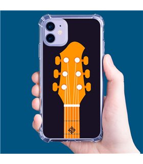Funda Antigolpe [ iPhone 14 Pro ] Diseño Música [ Mástil y Pala de Guitarra ] Esquina Reforzada Silicona 1.5mm Transparente