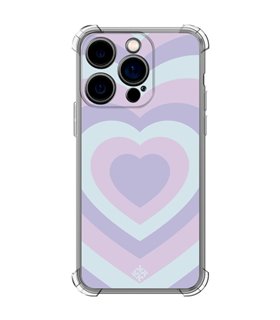 Funda Antigolpe [ iPhone 14 Pro ] Dibujo Tendencias [ Corazones Superpuestos Tonos Pastel ] Esquina Reforzada Silicona 1.5mm