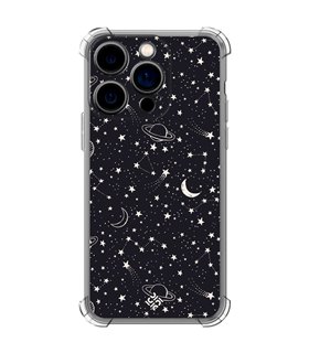 Funda Antigolpe [ iPhone 14 Pro ] Dibujo Tendencias [ Fondo Estrellado con Planetas ] Esquina Reforzada Silicona 1.5mm