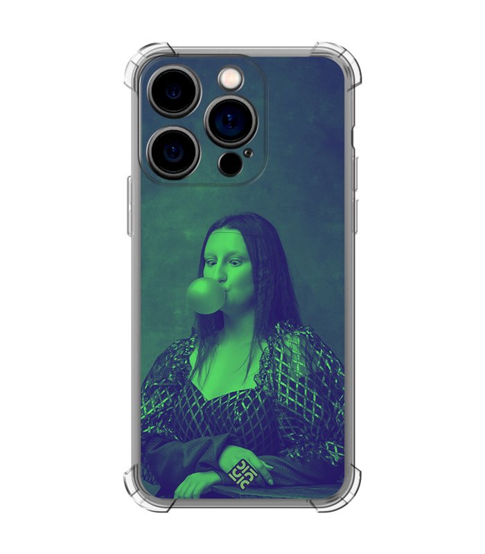 Funda Antigolpe [ iPhone 14 Pro ] Dibujo Auténtico [ Mona Lisa Moderna ] Esquina Reforzada Silicona 1.5mm Transparente