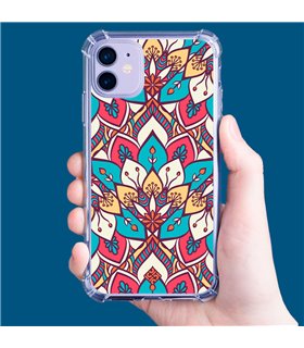 Funda Antigolpe [ iPhone 14 Pro ] Dibujo Auténtico [ Mosaico Floral Mandala ] Esquina Reforzada Silicona 1.5mm Transparente