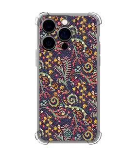 Funda Antigolpe [ iPhone 14 Pro ] Dibujo Auténtico [ Patrón de Platas Abstractas ] Esquina Reforzada Silicona 1.5mm