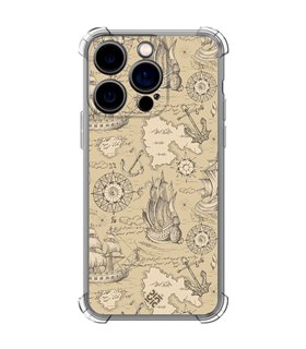 Funda Antigolpe [ iPhone 14 Pro ] Dibujo Auténtico [ Estampado Vintage de Viajes, Aventura ] Esquina Reforzada Silicona 1.5mm
