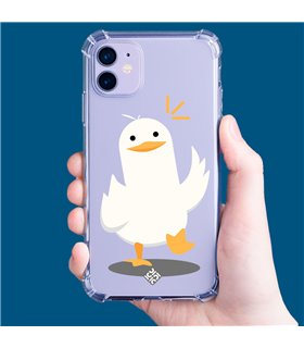 Funda Antigolpe [ iPhone 14 Pro ] Dibujo Auténtico [ Pato Caminando ] Esquina Reforzada Silicona 1.5mm Transparente