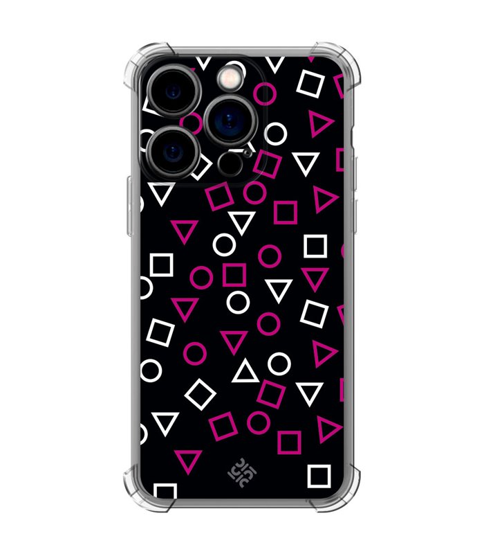 Funda Antigolpe [ iPhone 14 Pro ] Squid Game [Símbolos Mix] Esquina Reforzada Silicona 1.5mm Transparente