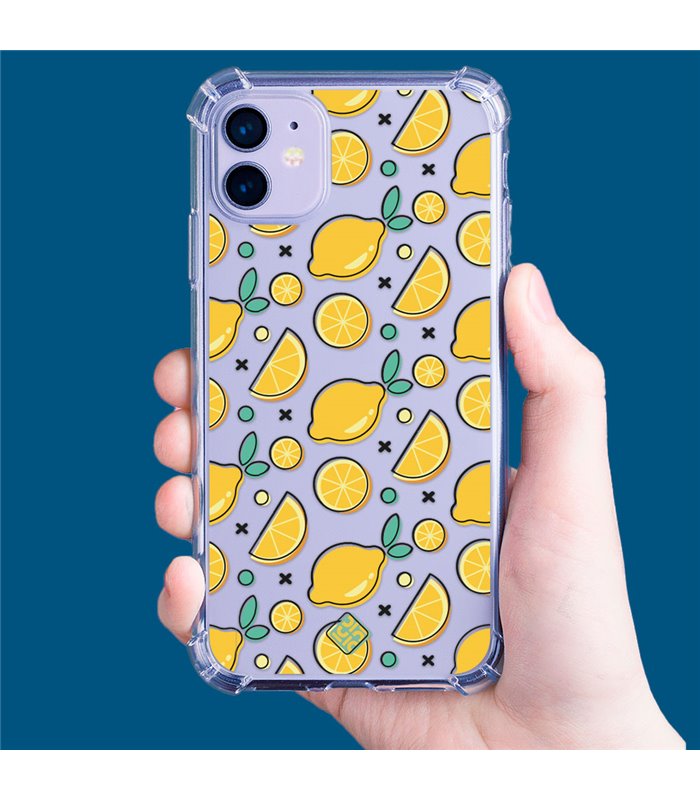 Funda Antigolpe [ iPhone 14 Pro Max ] Dibujo Auténtico [ Limones ] Esquina Reforzada Silicona 1.5mm Transparente