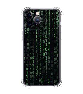 Funda Antigolpe [ iPhone 14 Pro Max ] Cine Fantástico [ Números Binarios Matrix ] Esquina Reforzada Silicona 1.5
