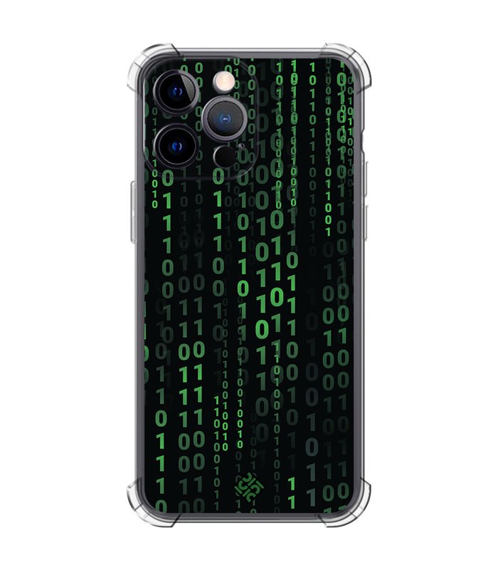 Funda Antigolpe [ iPhone 14 Pro Max ] Cine Fantástico [ Números Binarios Matrix ] Esquina Reforzada Silicona 1.5