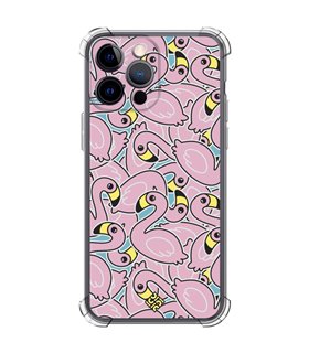 Funda Antigolpe [ iPhone 14 Pro Max ] Dibujo Cute [ Pegatinas Flamenco ] Esquina Reforzada Silicona 1.5mm