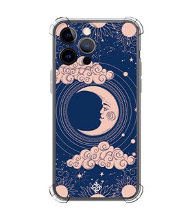Funda Antigolpe [ iPhone 14 Pro Max ] Dibujo Esotérico [ Luna Creciente - Dibujo Místico Astrologico ] Esquina Reforzada 1.5