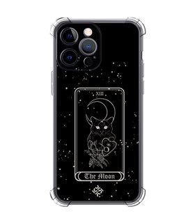 Funda Antigolpe [ iPhone 14 Pro Max ] Dibujo Esotérico [ Carta del Tarot - The Moon ] Esquina Reforzada 1.5mm Transparente