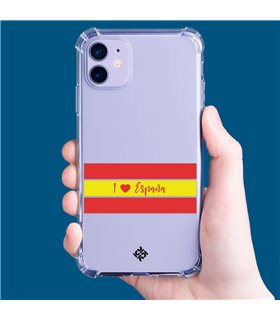 Funda Antigolpe [ iPhone 14 Pro Max ] Dibujo Auténtico [ I Love España ] Esquina Reforzada Silicona 1.5mm Transparente