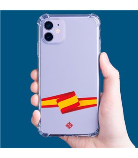 Funda Antigolpe [ iPhone 14 Pro Max ] Dibujo Auténtico [ Bandera España ] Esquina Reforzada Silicona 1.5mm Transparente