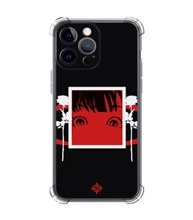 Funda Antigolpe [ iPhone 14 Pro Max ] Dibujos Frikis [ Mirada Anime, Manga Rojo Intenso ] Esquina Reforzada Silicona 1.5mm