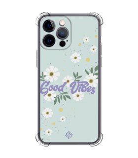 Funda Antigolpe [ iPhone 14 Pro Max ] Dibujo Frases Guays [ Margaritas Good Vibes ] Esquina Reforzada Silicona 1.5mm