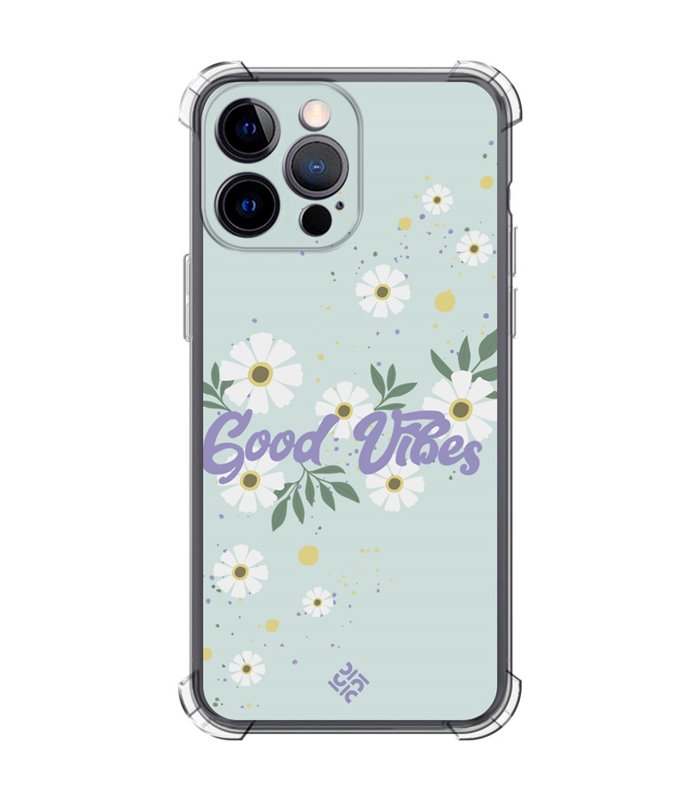 Funda Antigolpe [ iPhone 14 Pro Max ] Dibujo Frases Guays [ Margaritas Good Vibes ] Esquina Reforzada Silicona 1.5mm